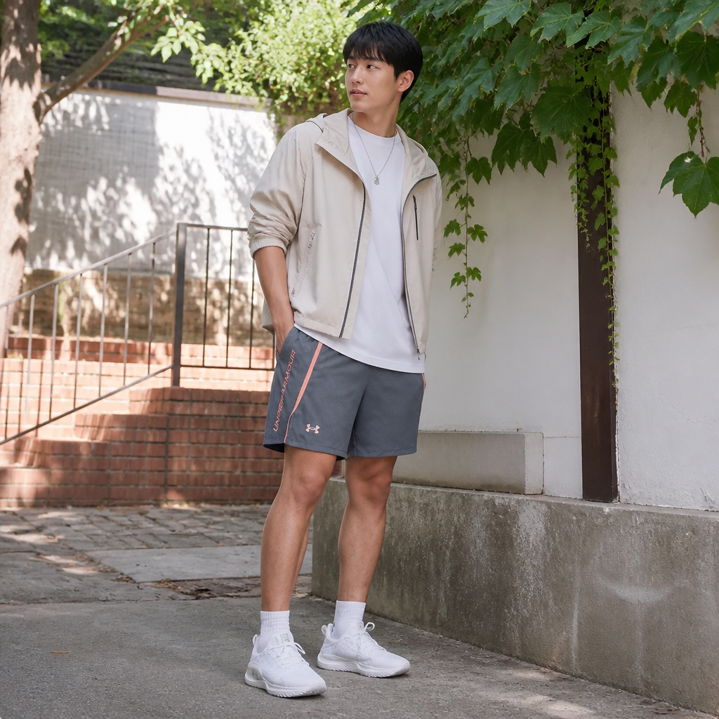 Under Armour 스모크 그레이 텍스처 러닝 쇼츠