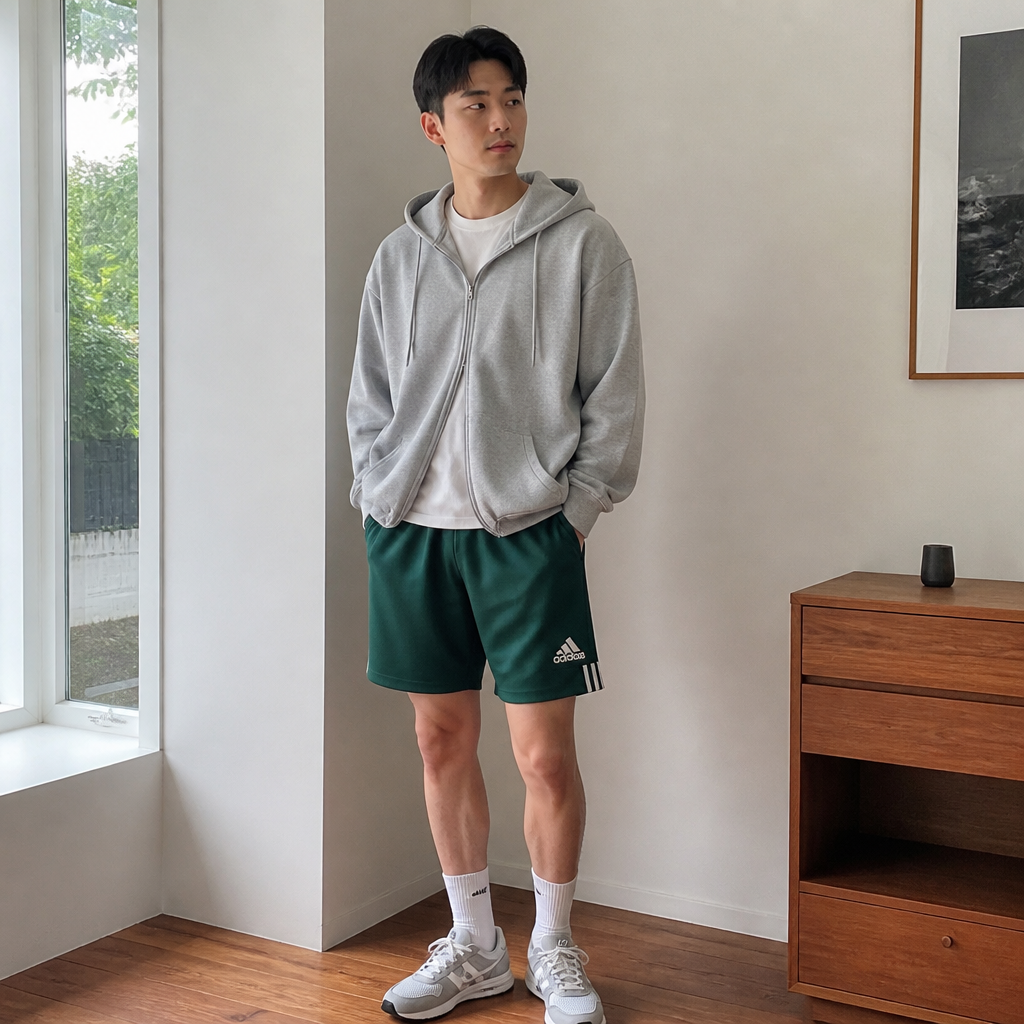 adidas 딥그린 리버서블 코트 쇼츠