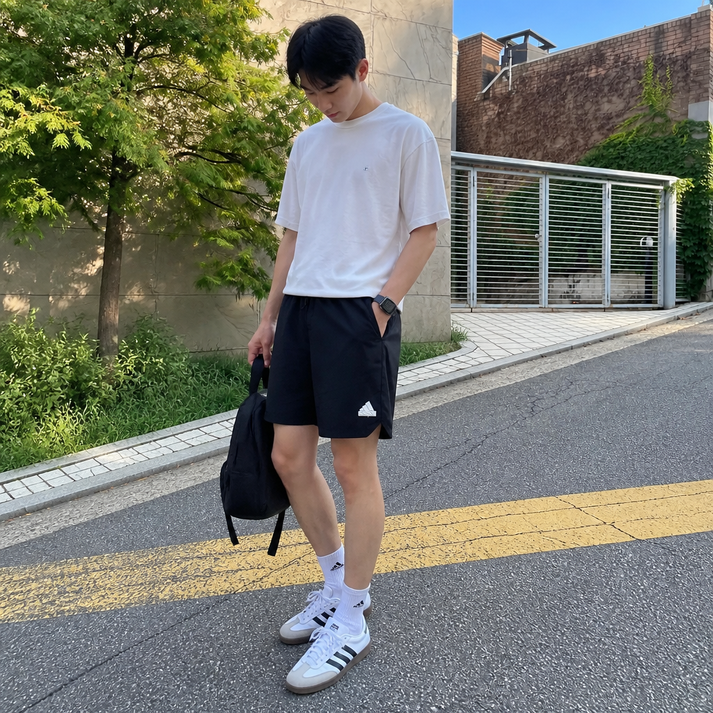 adidas 블랙 테크 우븐 트레이닝 쇼츠