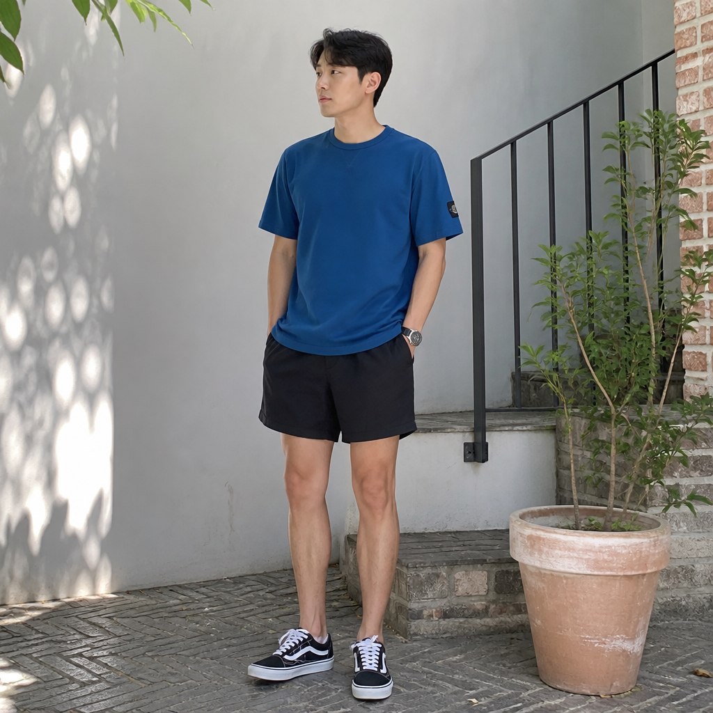 Calvin Klein Jeans 캘빈클라인 진스 블루 슬리브 패치 티셔츠