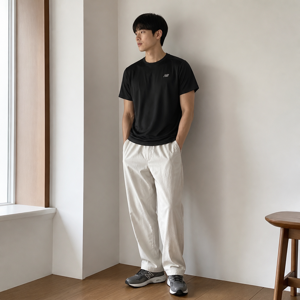 New Balance 블랙 퍼포먼스 드라이 트레이닝 탑