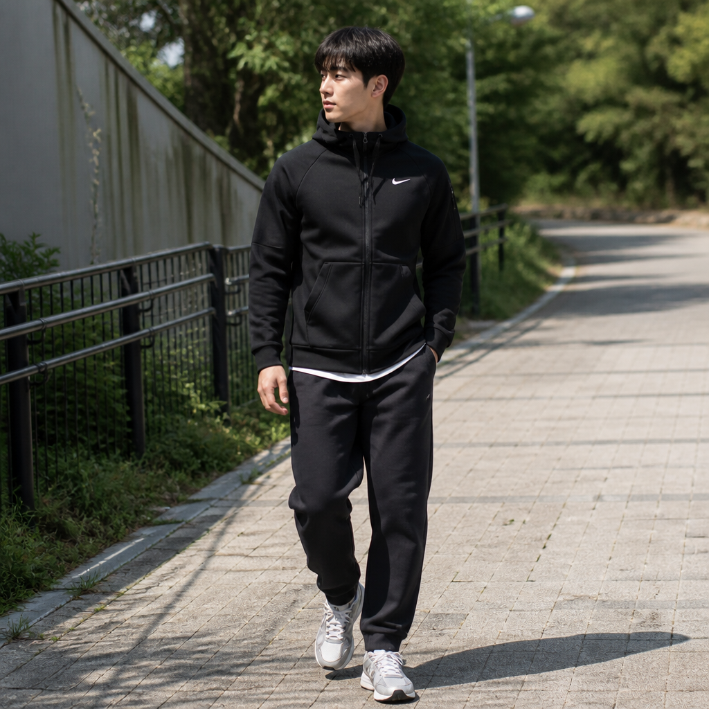 Nike 나이키 블랙 테크 풀집 후디