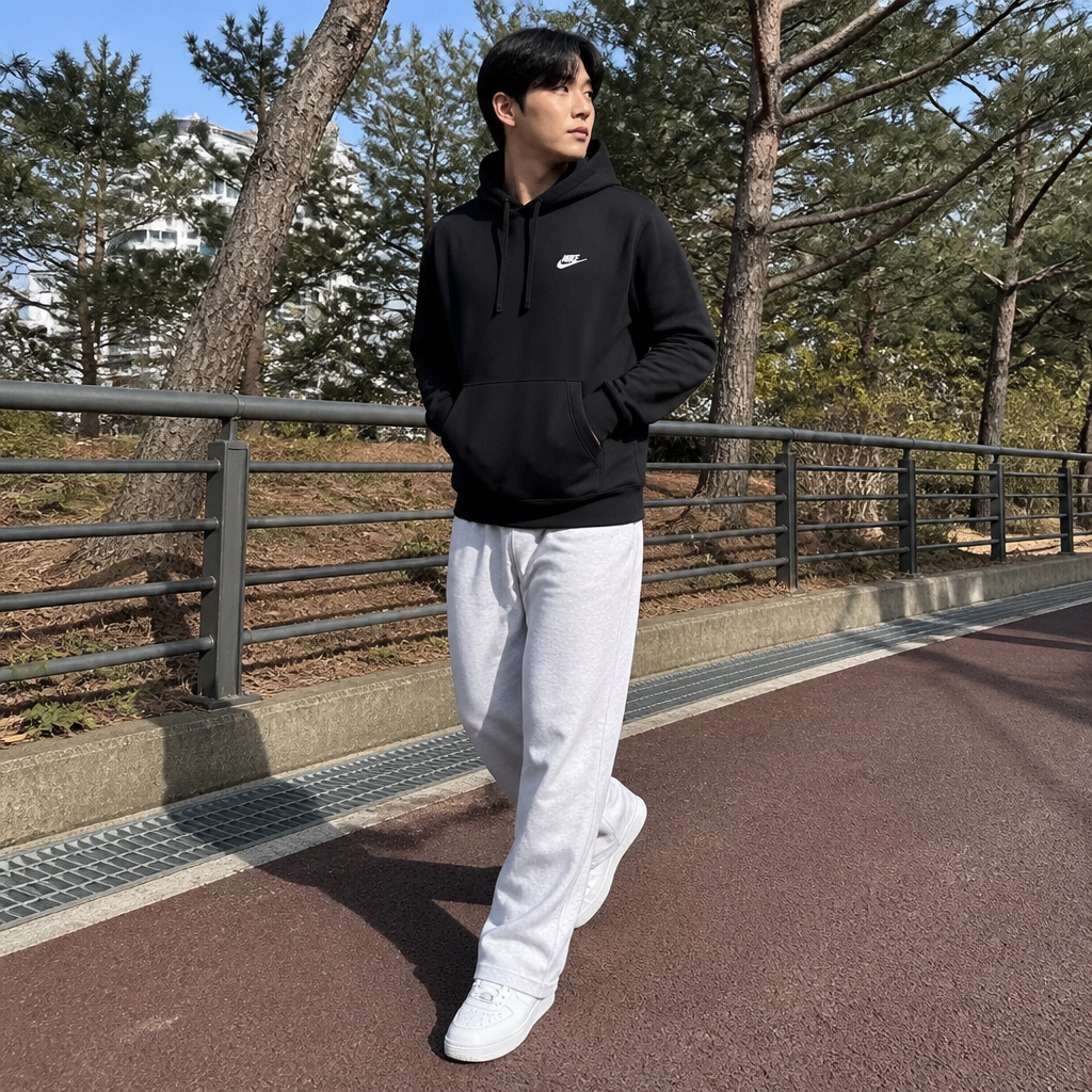 Nike 나이키 블랙 플리스 풀오버 후디