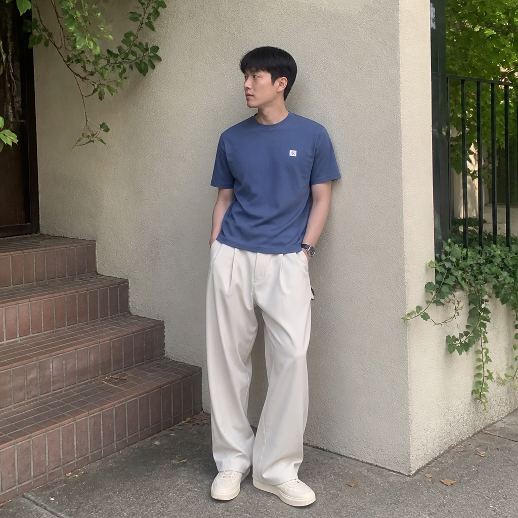 Calvin Klein Jeans 캘빈클라인 진스 블루 노마드 미니 패치 티셔츠