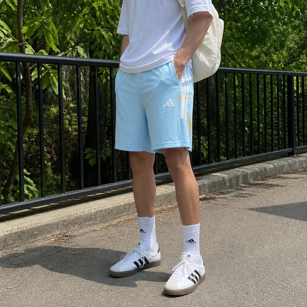 adidas 라이트블루 네이션 메시 쇼츠
