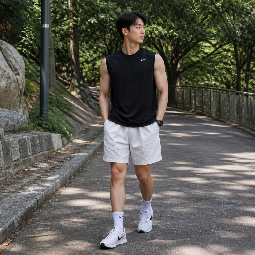 Nike 나이키 블랙 트레이닝 슬리브리스 탑