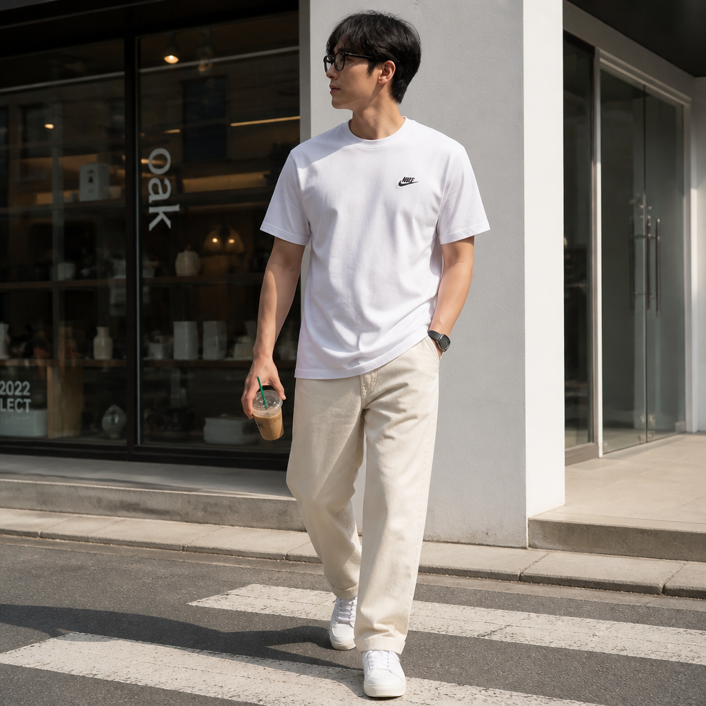 Nike 나이키 화이트 데일리 로고 티셔츠